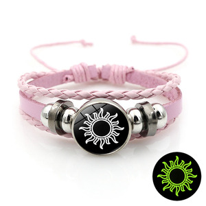 Pulsera Retro de Sol y Luna en Cuero PU Luminoso para Parejas, Brazalete Tejido con Cuerda de Cuero de Vaca para Enamorados - Product Image 6