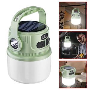 Lanterne de camping LED rechargeable à l'énergie solaire, étanche, lumière d'urgence pour utilisation en extérieur dans une tente pendant les pannes de courant, alimentée par batterie - Product Image 3