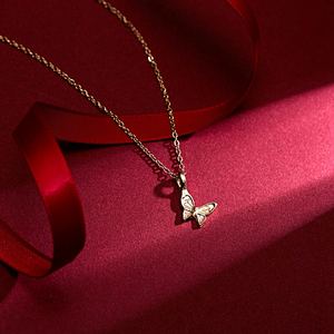 Collier tendance en alliage doré avec pendentif papillon éléphant en perles, cadeau d'anniversaire pour femme, bijoux tendance - Product Image 6