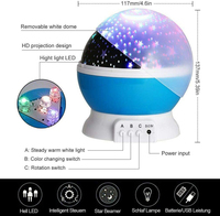 Projecteur LED rotatif avec ciel étoilé, veilleuse pour chambre d'enfant, lumière de lune