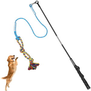 Jouet pour chien durable et interactif pour l'extérieur, avec bâton de jeu en nylon et caoutchouc, corde en polaire et attache, pour le jeu de la balle, la poursuite, le tirage, le flirt et les sports canins - Product Image 1