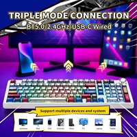Keyboard Mekanik Nirkabel Plastik Baru AULA F99PRO, Hot Swappable, RGB Backlit, 2.4GHz/USB-C, Gaming, Ergonomis