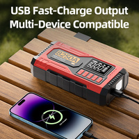 Jump Starter with Air Pump Car Battery Booster 12V Digital Display Tire Inflator LED Emergency Light USB Charging 6000mAh