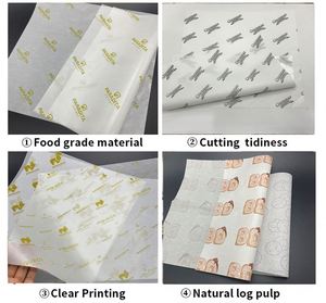 FDA Approved Waxed <b>Paper</b> Custom Printed Food Grade Greaseproof PE Coated <b>Wrapping</b> <b>Paper</b> for Restaurant Sandwich Packaging - Product Image 4
