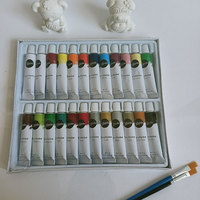 Ensemble de pigments pour peinture à l'huile acrylique, 18 couleurs, tubes de 12 ml, pinceaux, toile, bloc de papier, palette, toile pour enfants, cours d'art scolaire