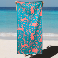 High Quality Hawaiian Style Printed Beach Towel Rectangle Design for Home Gym Use Oeko Certified Wholesale Custom Logo