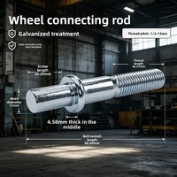 Tige de roue pivotante universelle robuste en acier au carbone zingué pour chariot industriel et pièce de rechange de mobilier