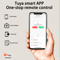Serrure de porte intelligente biométrique Z16 Works Tuya Smart Home avec empreinte digitale, carte-clé, mot de passe temporaire sécurisé, connectivité Wi-Fi, Cloud, Acier/Verre