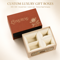 Boîte à bijoux élégante haut de gamme en carton rigide avec motif floral doré et rembourrage en satin pour cadeau de mariage
