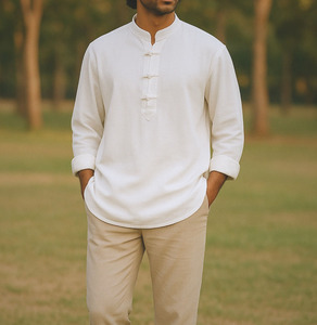 <span class=keywords><strong>Camicia</strong></span> in <span class=keywords><strong>Lino</strong></span> Organico da <span class=keywords><strong>Uomo</strong></span> a Maniche Lunghe, Slim Fit, Estiva, Comoda, Casual, Personalizzabile - Product Image 1