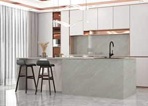 Encimera de Cuarzo Blanco Taj Mahal Goldtop 6038, Superficie Pulida de Piedra Artificial para Cocina, Diseño Moderno, Diseño de Modelo 3D OEM/ODM - Product Image 2
