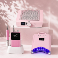 Kit combiné de perceuse à ongles sans fil rechargeable 3 en 1, perceuse à ongles sans balais avec lampe à ongles et collecteur de poussière
