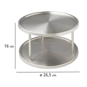 Plateau à gâteau en aluminium et support à gâteau à 1 étage en métal fini argenté pour mariage et décoration intérieure - Product Image 2