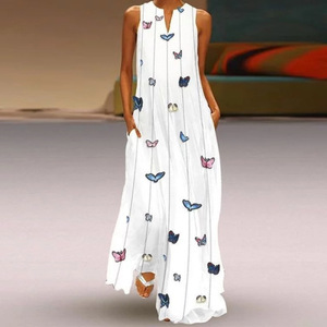 Abito lungo estivo abito elegante abito da sera senza maniche Casual prendisole Vintage <span class=keywords><strong>Maxi</strong></span> abiti da donna taglie forti - Product Image 4