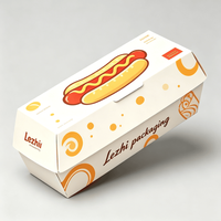 Boîte à hot-dogs personnalisée en papier pour la restauration rapide, boîte à emporter pour hot-dogs, boîte d'emballage pour sushis, sac à sandwich en papier kraft pour l'emballage alimentaire