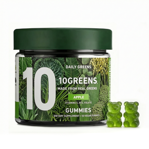 OEM Vegan Super 10 IN 1 Greens Gummies for Slimming Lose Gummies with Green Tea Vitamin C Candy <b>Bear</b> Gummy - Product Image 1