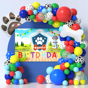 Kit d'arche de ballons en forme de patte pour la vente en gros, avec ballon en aluminium en forme d'os de chien et ballons à empreintes de pattes pour décorations de fête d'anniversaire - Product Image 1