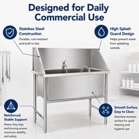 Baignoire de toilettage pour chiens en acier inoxydable, directement de l'usine, avec un design anti-éclaboussures élevé, pour les salons de toilettage pour animaux de compagnie