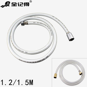 Tuyau de douche de salle de bain à 4 points avec PVC flexible et caoutchouc, petite douchette en laiton - Product Image 4