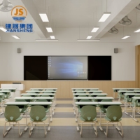 Ensemble bureau et chaise ergonomique robuste à hauteur fixe pour écolier primaire K12, avec base en métal et plastique PP respirant