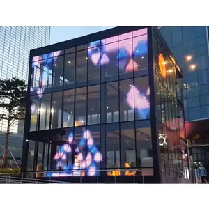 Flexibele Led Film P2 5 P4 Scherm Full Color Led Display Transparant Scherm Op Glas