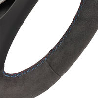 Volant de voiture en daim intégral avec bande supérieure rouge/bleue OEM pour BMW E90 E91 E92 E93 M3 E82 E81 E87 E88 E70 E71