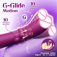 Kaninchen-Vibrator mit Beweglichem Ring Klitoris- und G-Punkt-Stimulator 10-Gang USB-Aufladbar Silikon-Vibrator Wasserdicht Erwachsenen-Sexspielzeug für