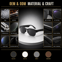 Lunettes intelligentes sans fil, lunettes de soleil avec microphone intégré, haut-parleurs, assistant vocal tactile, verres pour hommes et femmes