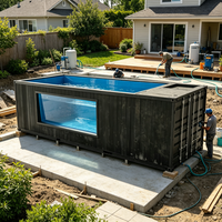 Piscine en conteneur maritime de 20 pieds en fibre de verre avec fonction spa pour extérieur et jardin