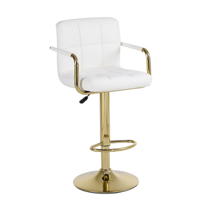 <span class=keywords><strong>Tabouret</strong></span> de bar pivotant moderne de haute qualité, dossier carré <span class=keywords><strong>doré</strong></span> avec fonction réglable pour la maison, l'hôtel, la salle à manger ou le salon - Product Image 2
