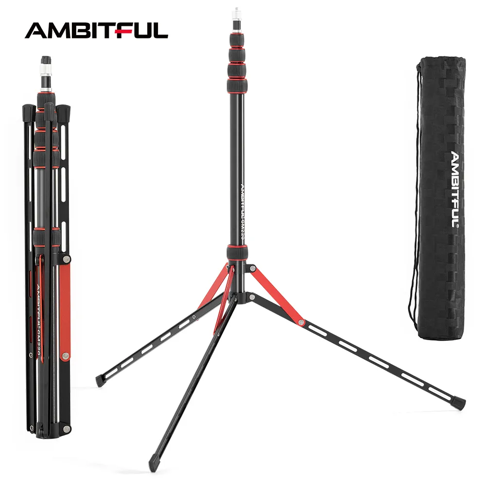 AMBITFUL GM220 2.2m Aluminum folding light stand Professional photography outdoor shooting portable tripod