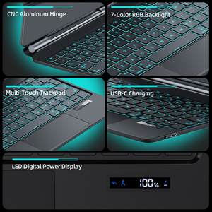 Envío Rápido, Compatible con <span class=keywords><strong>Huawei</strong></span> <span class=keywords><strong>MatePad</strong></span> 12 X 2024-2025, Teclado Magnético Multifuncional con Panel Táctil Integrado - Product Image 3