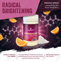 Poudre éclaircissante L-Glutathion Plus à marque privée OEM, Glutathion avec Vitamine C, Acide Hyaluronique, Biotine et Collagène Marin