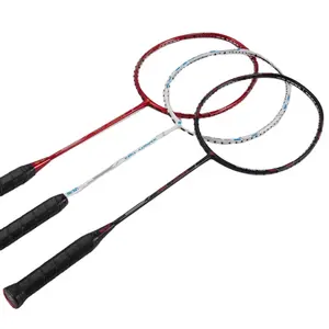 Outdoor /Indoor Beginnerstraining Badmintonracket Met Volledig Koolstofvezel Badmintonrackets Met Pu-Grip