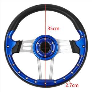 Volant modifié en PU(C) bleu de 14 pouces pour voiturette de golf Club Car EZGO G29, accessoires pour chariots de golf - Product Image 3
