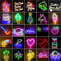 Enseigne de personnage néon LED personnalisée 'Happy Birthday' panneau de fond publicitaire lumineux acrylique matériel DC Power 1 an de garantie