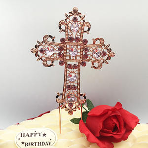 Wholesale Cross Rhinestone Crystal Cake Topper for Baby <strong>Boy</strong> Girl <strong>Christening</strong> Baptism Communion Party Cake <strong>Decoration</strong> - Product Image 5