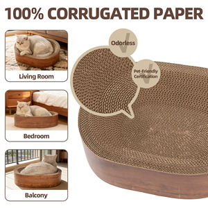 Huisdieren Producten 2025 Nieuw Ontwerp Ovale Kat <span class=keywords><strong>Scratcher</strong></span> Golfpapier Slaapbedden Voor Katten Nest Oem Huisdier Meubels Voor Indoor Katten - Product Image 3