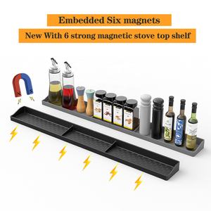 Meilleure étagère magnétique en silicone pour cuisinière, avec 6 aimants puissants, organisateur de cuisine, support à épices, étagère pour cuisinière - Product Image 2