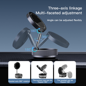 <span class=keywords><strong>Support</strong></span> de téléphone magnétique pour voiture avec charge sans fil, rotation à 360 degrés, forte aspiration sous vide pour tableau de bord, pare-brise - Product Image 6