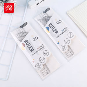 Ensemble de règles d'outils de géométrie mathématique personnalisé 4 pièces 20 cm ensemble de règles en plastique pour l'école 2025 papeterie et fournitures scolaires - Product Image 3