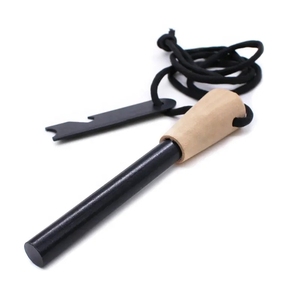1/2 "Poignée en bois épaisse Bushcraft Kit d'acier <span class=keywords><strong>de</strong></span> feu <span class=keywords><strong>de</strong></span> survie traditionnel Ferro Rod avec lanière - Product Image 1