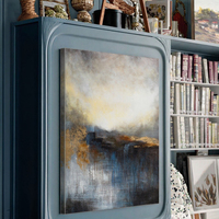 Peinture à l'huile abstraite 100% peinte à la main sur toile, paysage moderne texturé, tableau mural pour la décoration du salon et de l'entrée
