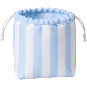 Striped Contrast Color Water Resistant Eco-Friendly Large Capacity Drawstring Rectangle Storage <b>Travel</b> <b>Wash</b> Toiletry Bag - Product Image 2