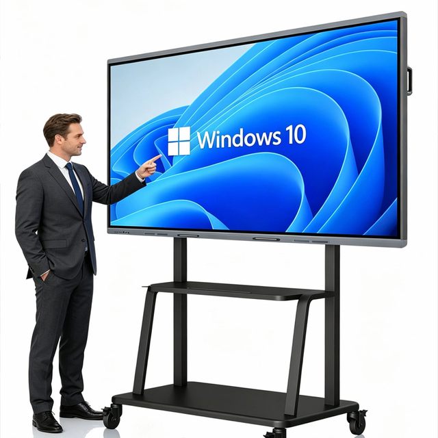 4k Interactive Smart Board 55-100 Inch Interactive Touch Screen with Stand for Classroom Teaching Education Digital Whiteboard