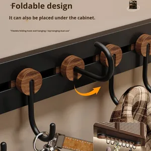 Crochets droits de style couleur <span class=keywords><strong>noyer</strong></span> du fabricant Salle de bain et toilette avec crochets monocouche à forte adsorption anti-perte - Product Image 4
