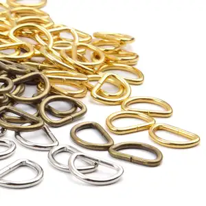 Saco de peças & acessórios bolsa ferragens aço inoxidável ouro bronze d anel para bolsas metal d anel