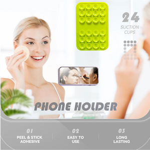 Support de téléphone à ventouse double face en silicone avec logo personnalisé, 24 ventouses, support de téléphone en silicone double face Octopus Buddy - Product Image 2