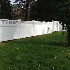 乙烯基围栏面板覆盖隐私围栏花园木板木纹石白色Pvc塑料围栏、格子 & 大门户外支撑