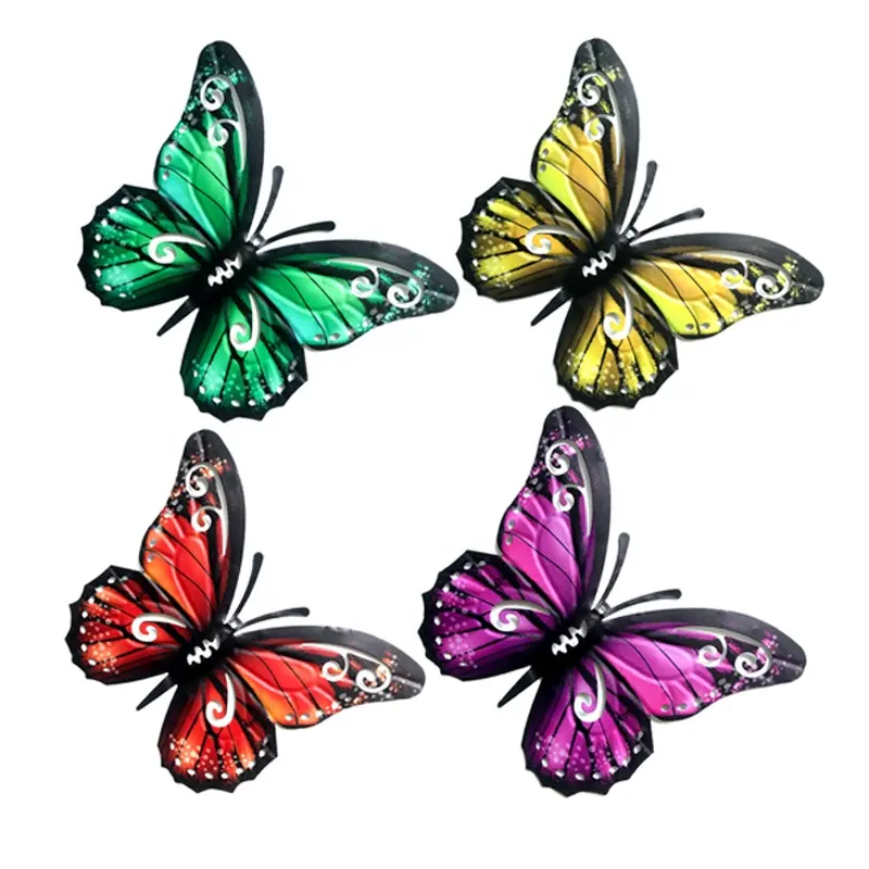 Amazon Time Slow Wrought iron wall decoration bohemian style show pieces for home decoration metal craft butterfly wall hanging